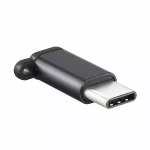 TakeMe Адаптер переходник зарядного кабеля с Micro USB (гнездо) на USB-C (Type-C) коннектор Черный (OEM)