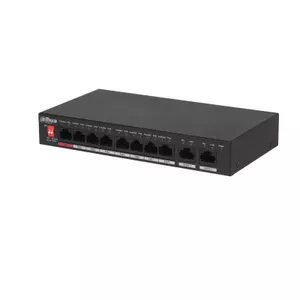 Tīkla switch DAHUA PFS3010-8ET-96-V2 Nevadāms PoE Gigabit 10 porti, 48–57 V ieeja, 5.6 Gbit/s, 8000 MAC, melns