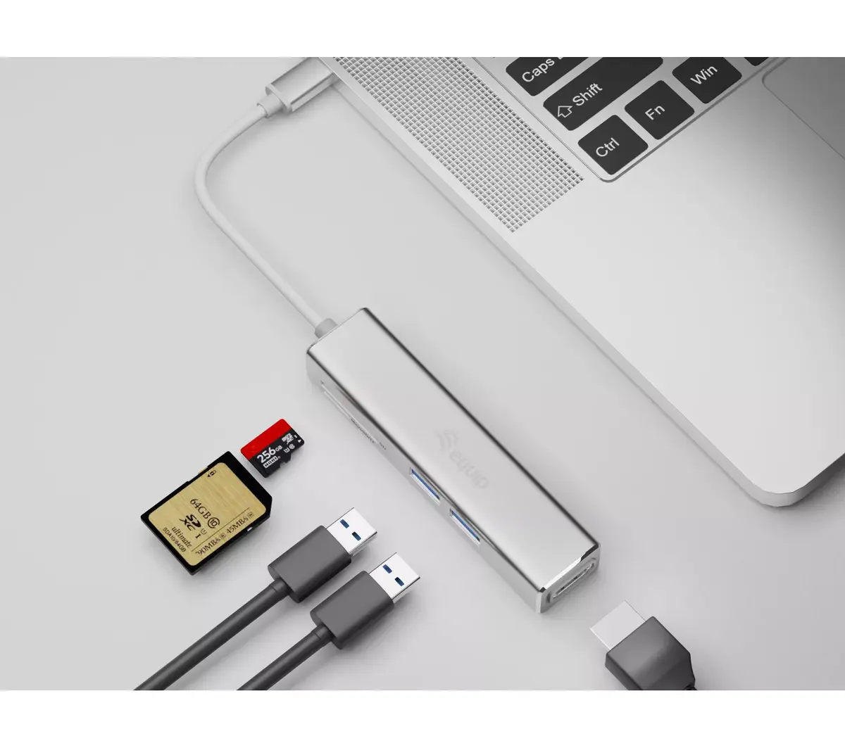 USB-C 5 в 1 Многофункциональный адаптер Equip Photo 2