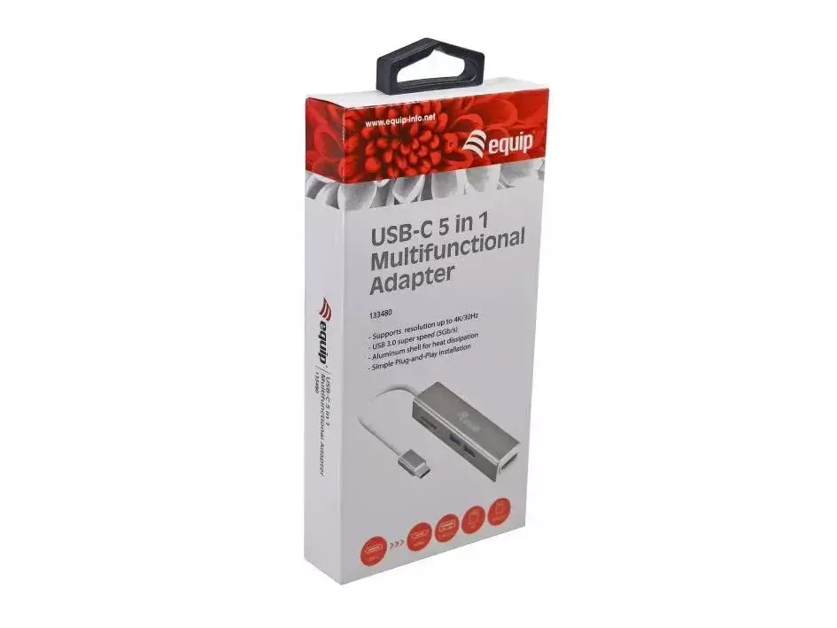 USB-C 5 в 1 Многофункциональный адаптер Equip Photo 5
