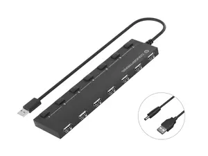 Conceptronic HUBBIES08B 7-Port USB 2.0 Hub USB-A to 7 x USB-A 480Mbps USB Powered 90cm Cable Black