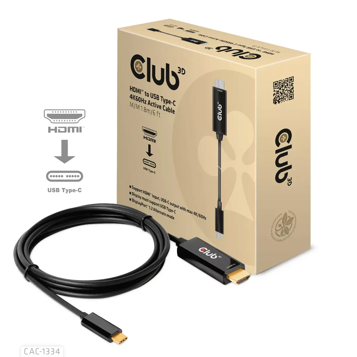 HDMI uz USB Type-C kabelis CLUB3D CAC-1334 Photo 2