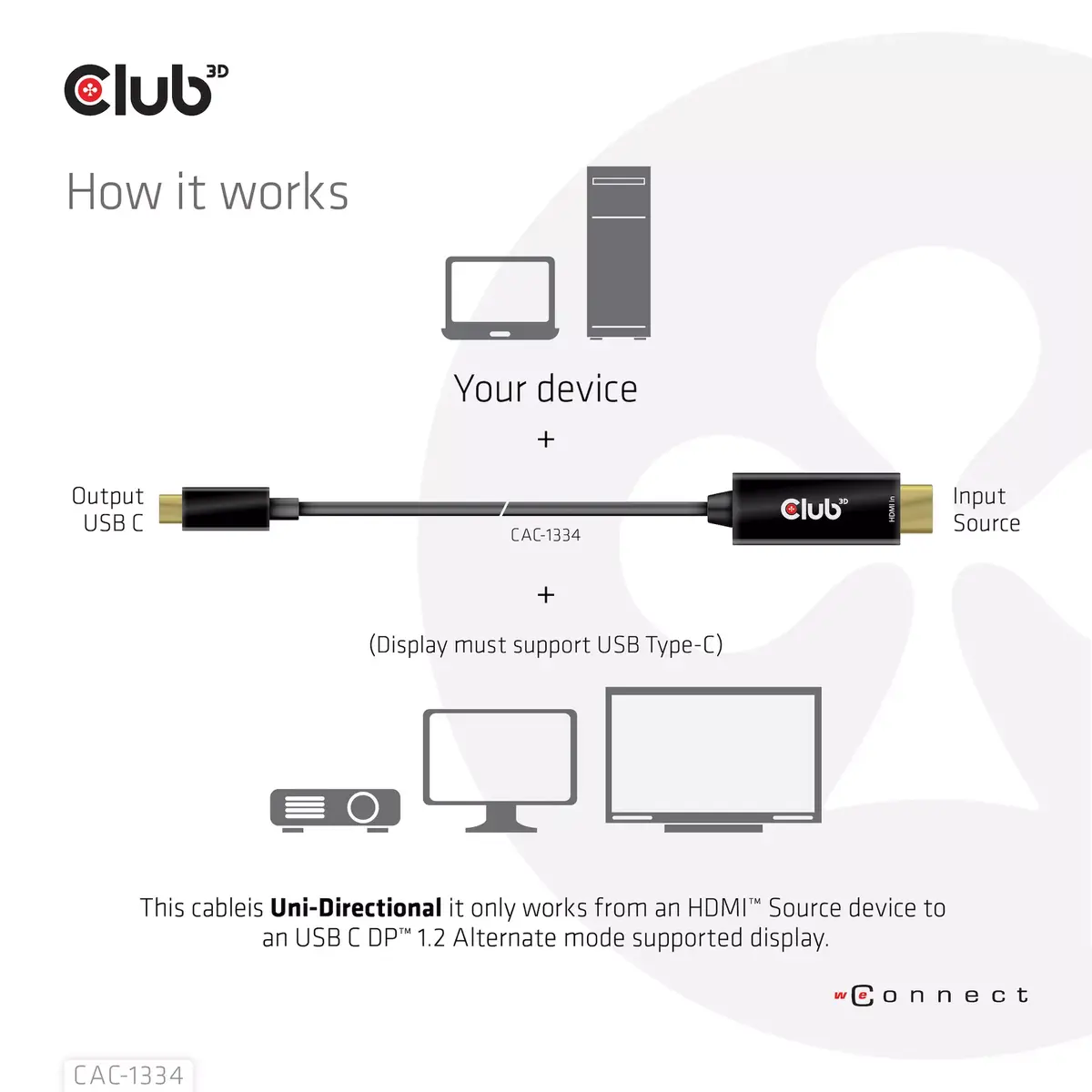 HDMI uz USB Type-C kabelis CLUB3D CAC-1334 Photo 5