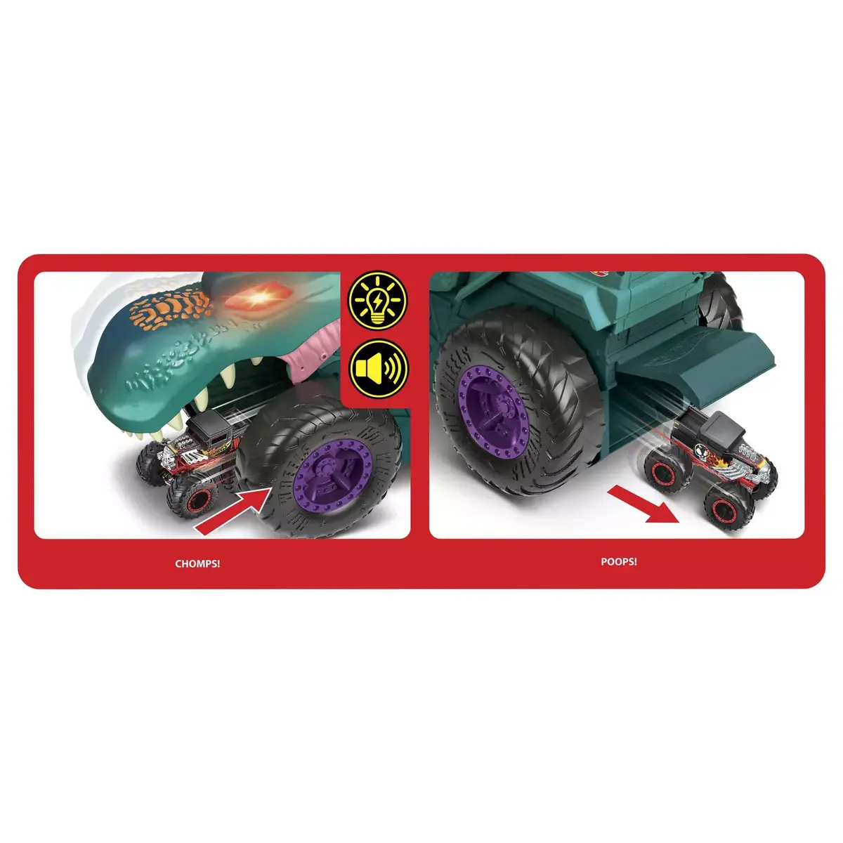 Transportlīdzekļu komplekts Hot Wheels Monster Trucks Car Chompin' Mega-Wrex Photo 7