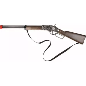 Toy metal cowboy shotgun Pulio 15599/0 — metal construction, single-barrel toy firearm