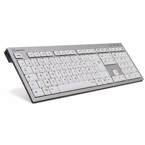 Logickeyboard SKB-AJPU-FR tastatūra USB AZERTY Franču Alumīnijs, Balts