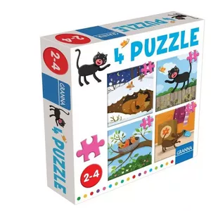 Jigsaw Puzzle Granna Puzzle z kotem — 4, 6, 9, 12 pieces set
