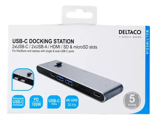Док-станция для ноутбука Deltaco USBC-HDMI21 Photo 6