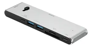 DELTACO USBC-HDMI21 USB-C Docking Station with HDMI, DisplayPort, USB-A, USB-C, Card Reader, 3840x2160 Resolution, PD 100W, Grey