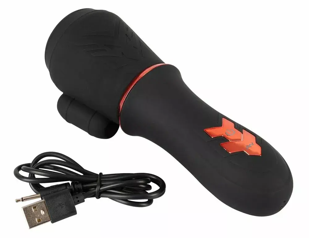 Glansa masturbators Rebel Silicone Black — 2 motori, 10 režīmi Photo 10