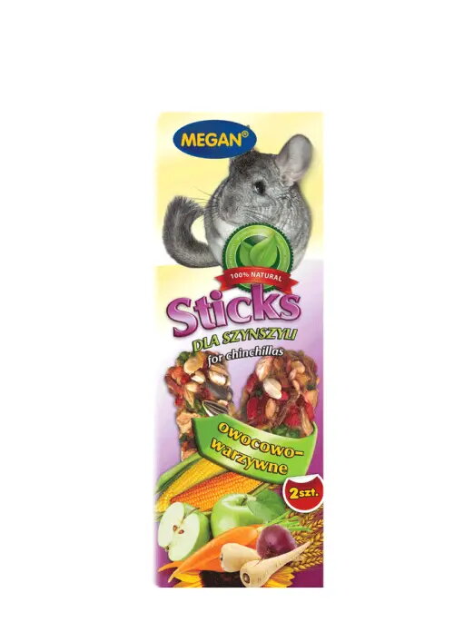 Barības nūjiņas MEGAN Sticks d/szynszyli owocowo-warzywne