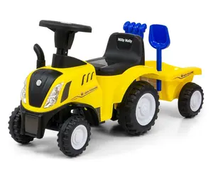 Braucamais milly mally New Holland T7 Tractor Yellow — bērnu traktors-rāmis, pedāļu/stumjams
