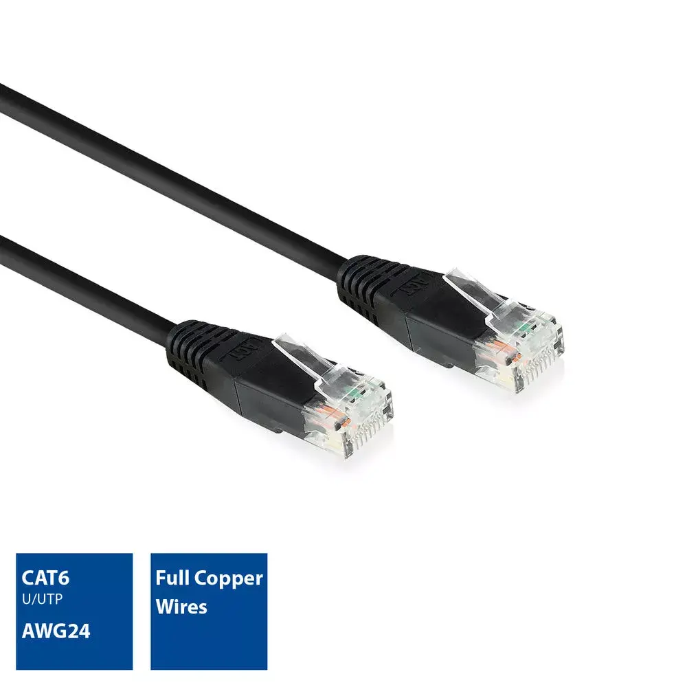 Patch Cable ACT Black 0.9m U/UTP CAT6 Photo 2