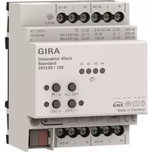 Gira 201500 KNX Secure 4-gang Dimming Actuator for DIN Rail Mounting
