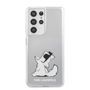 Karl Lagerfeld cietais vāciņš Choupette Eats caurspīdīgs, priekš Samsung Galaxy G988 S21 Ultra, KLHCS21LCFNRC, blisters (KLHCS21LCFNRC)