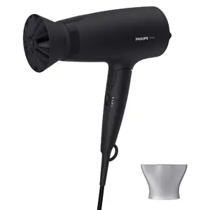 Philips 3000 series BHD308/10 Fēns ar 1600 W jaudu, 3 ātrumiem, 3 karstuma līmeņiem, aukstā gaisa plūsmu un koncentratora uzgali, melnā krāsā