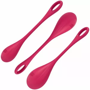 Вагинальные шарики Satisfyer Yoni Power 1 Matt — ABS и силикон, ширина 30 мм, глубина 125 мм, красные