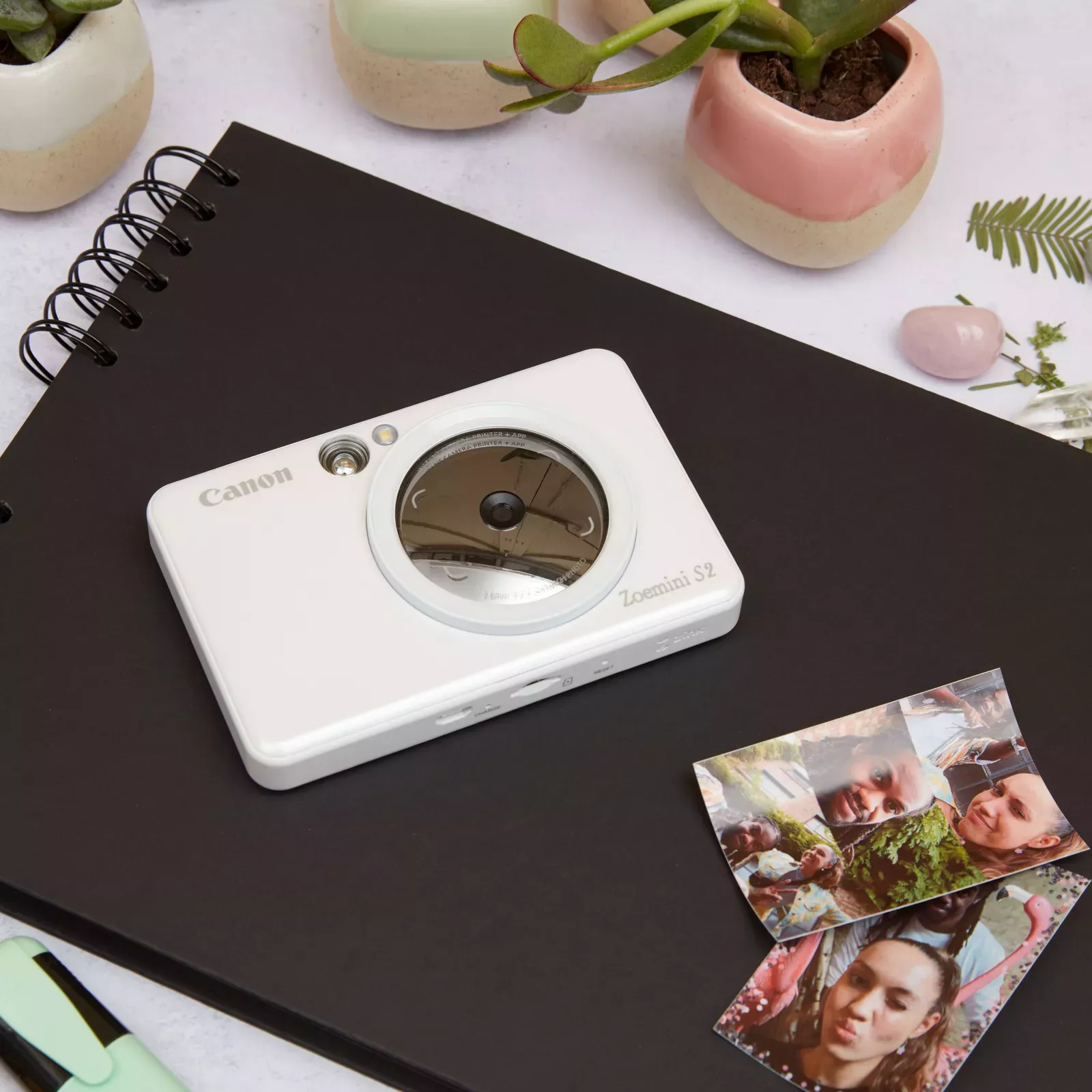 Canon Zoemini S2 - 2in1 Mini Photo Printer Camera - 10 Prints Included -  Pearl White @ Best Price Online