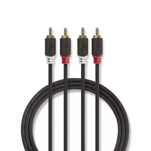 Audio cable Nedis CABW24200AT50 5 m 2 x RCA Male Anthracite