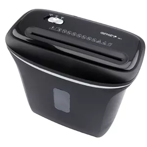 Paper shredder genie 480 X, cross-cut 4 x 35 mm, 8-sheet basket, black, 322×325×170 mm