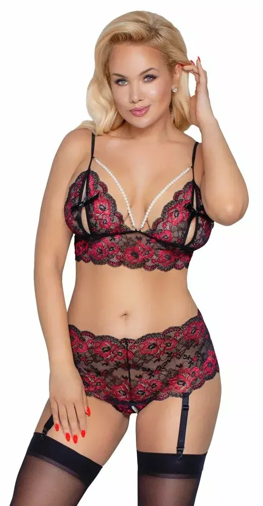 Apakšveļas komplekts Cottelli Collection 3XL/4XL Pearl Photo 2