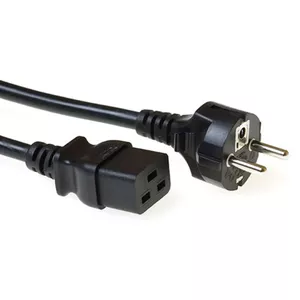 Сетевой кабель CEE 7/7 мужской прямой C19 черный 0.5 м ACT