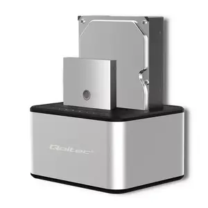 Dokkstacija QOLTEC 5316 priekš 2x 2.5/3.5" HDD/SSD, SATA, USB 3.0 (5 Gb/s), alumīnija korpuss