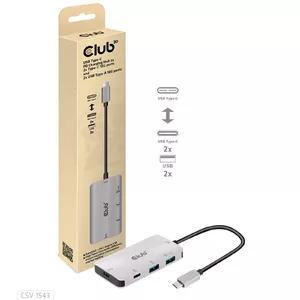 USB Хаб CLUB3D USB Gen2 Type-C PD Charging Hub на 2x Type-C 10G и 2x USB Type-A 10G