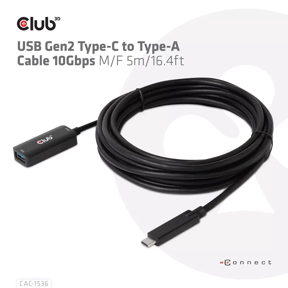 USB Gen2 Type-C to Type-A Cable CLUB3D CAC-1536 Photo 2
