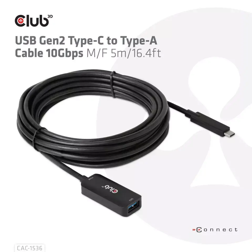 USB Gen2 Type-C to Type-A Cable CLUB3D CAC-1536 Photo 7