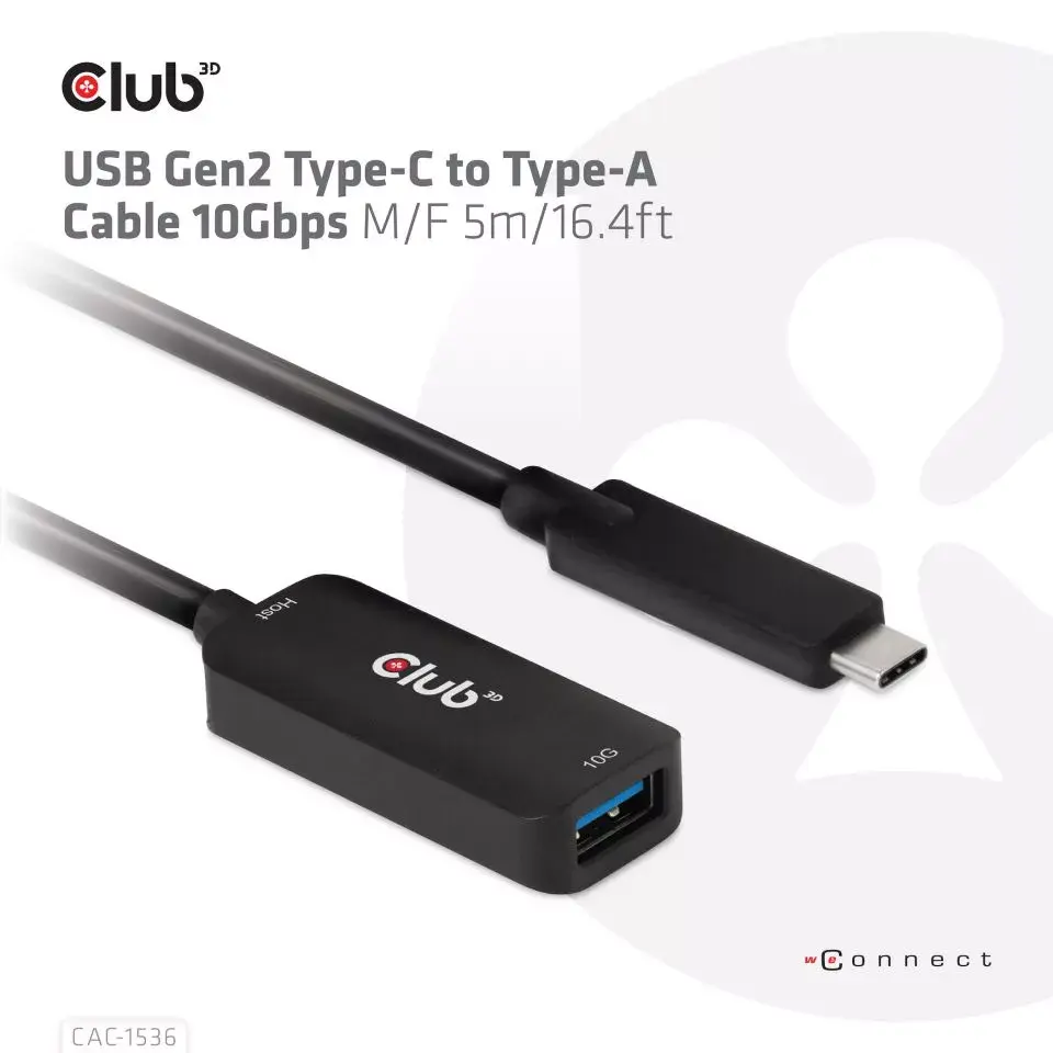 USB Gen2 Type-C to Type-A Cable CLUB3D CAC-1536 Photo 8