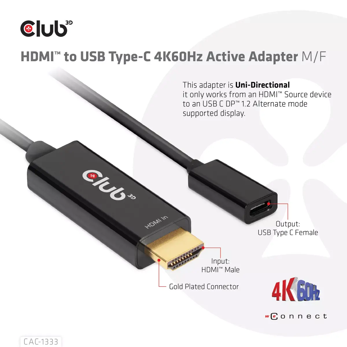 HDMI uz USB Type-C adapters CLUB3D CAC-1333 Photo 6