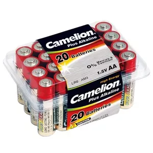 Vienreizlietojama alkaliskā baterija CAMELION LR6‑PB20 AA 1,5 V, 20 gab., 24 g katra