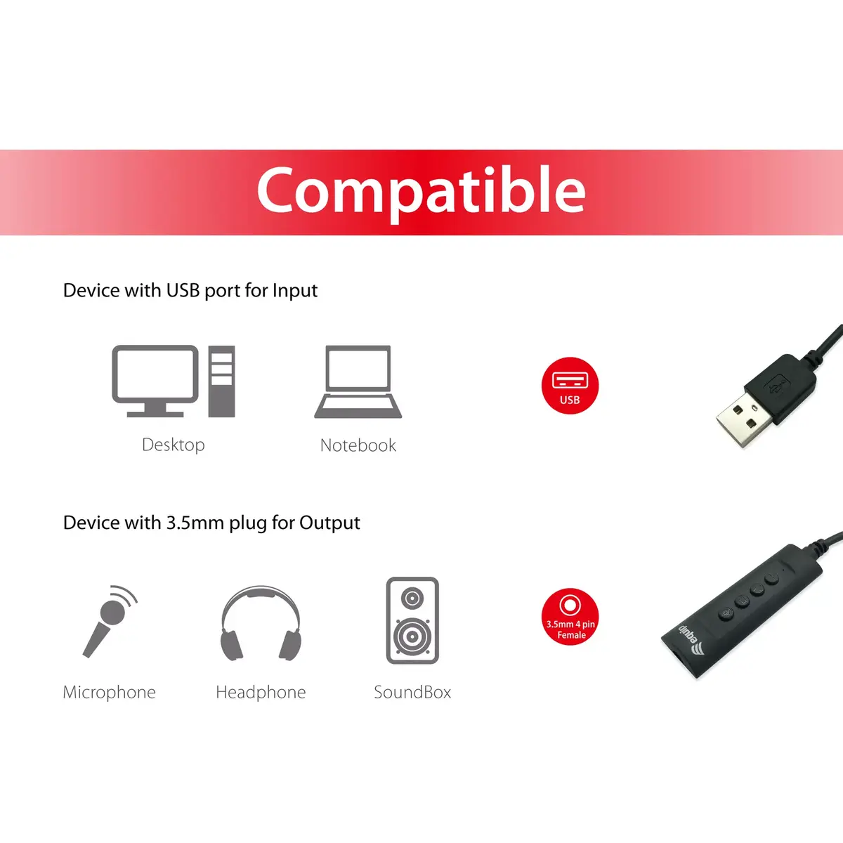 Kontroles adapteris Equip USB Audio Cable adapter 245321 Photo 5