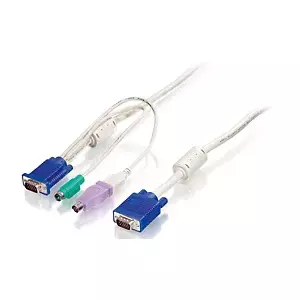 LevelOne ACC-2103 tastatūras video peles (KVM) kabelis Balts 5 m