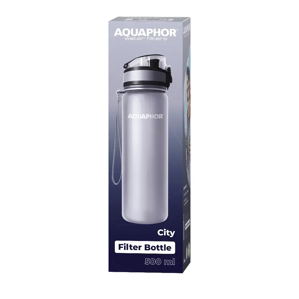 Filtrējoša pudele Aquaphor City 500 ml — nerūsējošā tērauda, pelēka Photo 4