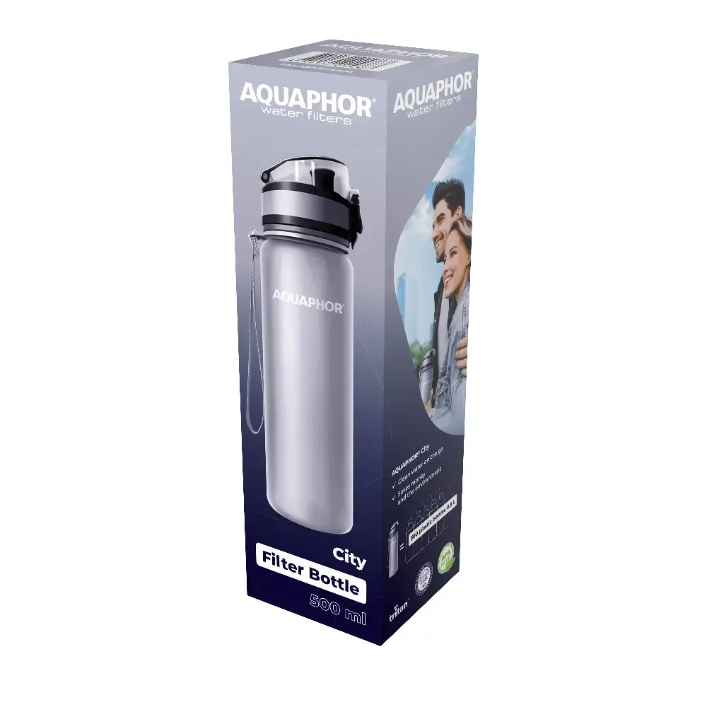 Filtrējoša pudele Aquaphor City 500 ml — nerūsējošā tērauda, pelēka Photo 5