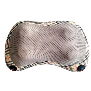 Masāžas spilvens ORO-MED ORO-PILLOW — universāls masieris ar sildīšanu, barošanas avots AC un 12V piepīpētājs, priekš muguras, kakla, pleciem, gurniem, kājām, vēdera — bēšs/melns