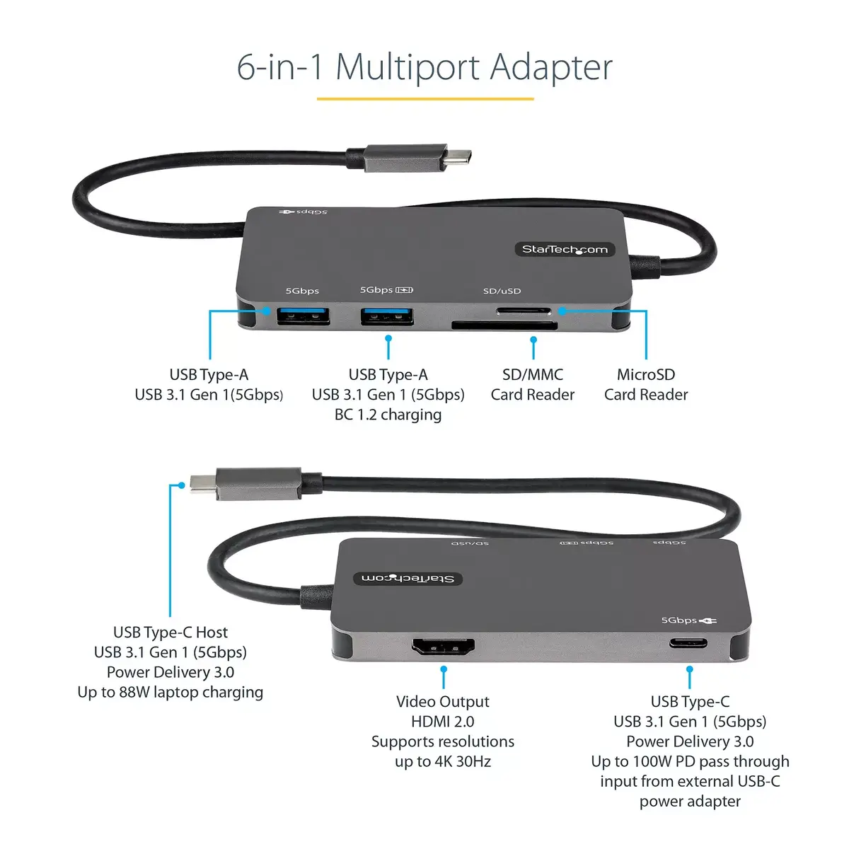 USB C Multiport Adapter StarTech DKT30CHSDPD Photo 5