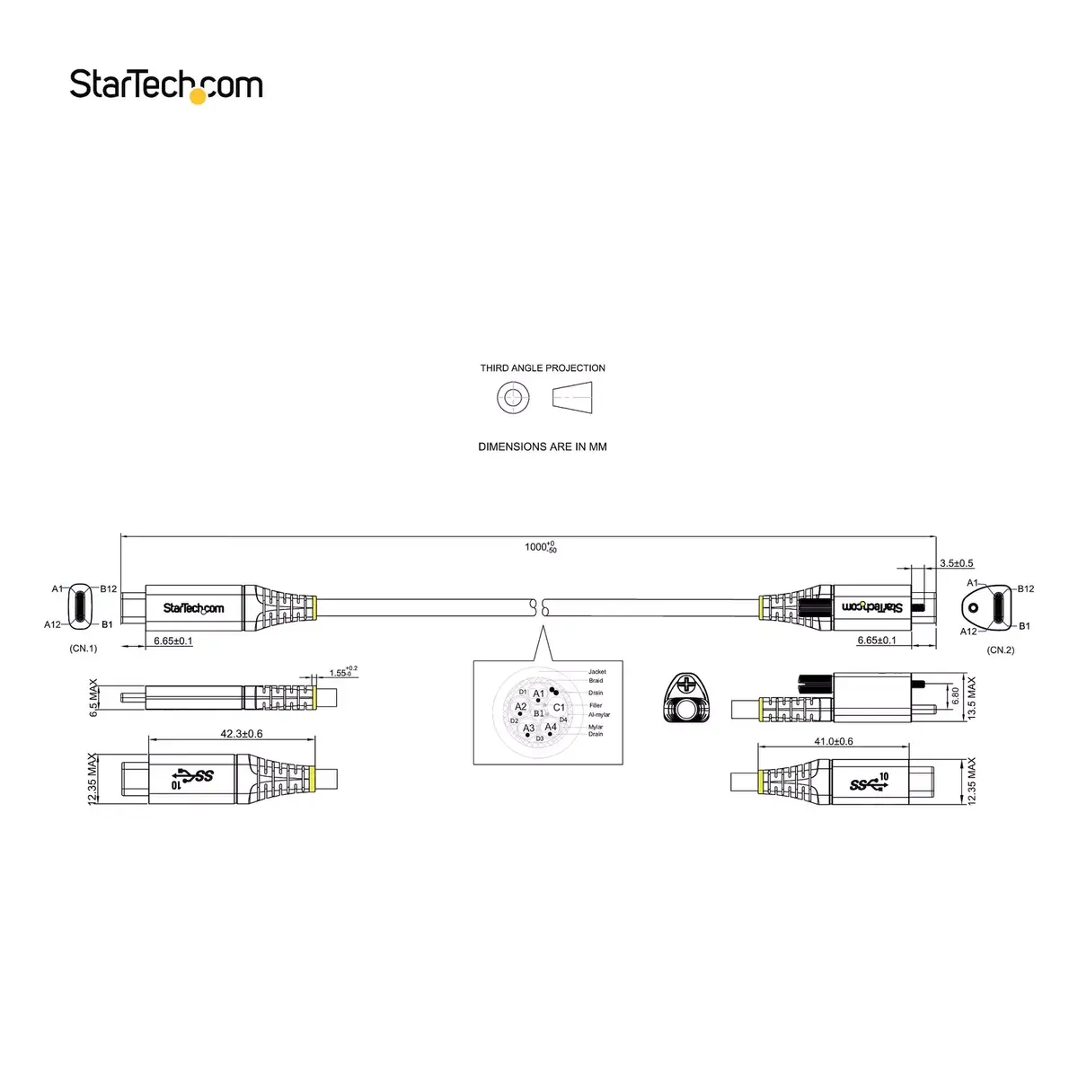 USB C Cable StarTech.com USB31CCTLKV1M Photo 12