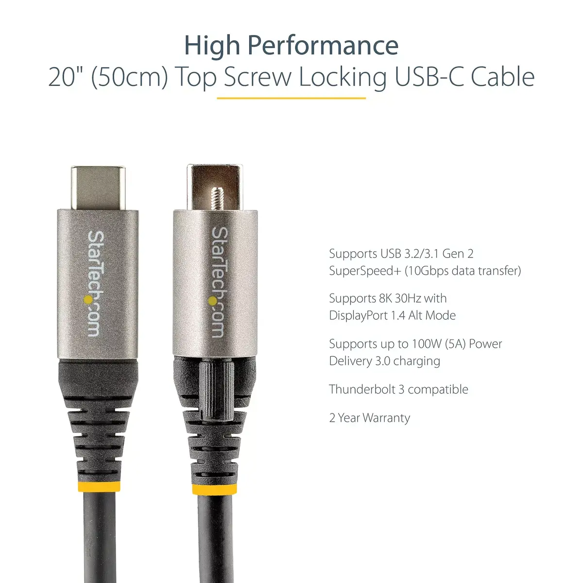USB C Kabelis StarTech.com 20" Augšējā skrūvju bloķēšana Photo 8