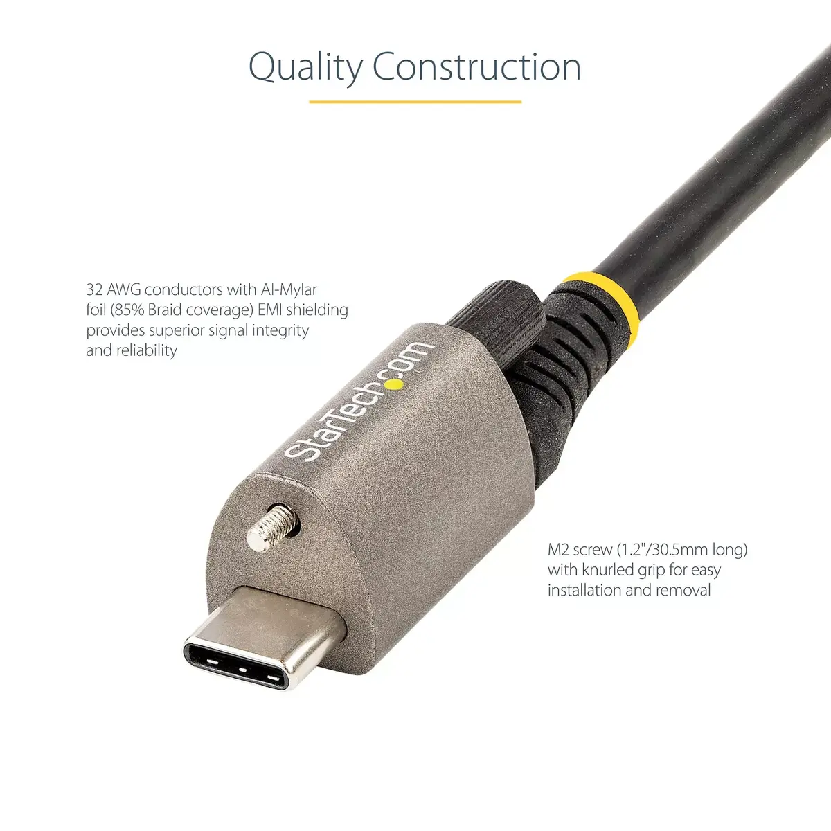 USB C Kabelis StarTech.com 20" Augšējā skrūvju bloķēšana Photo 10