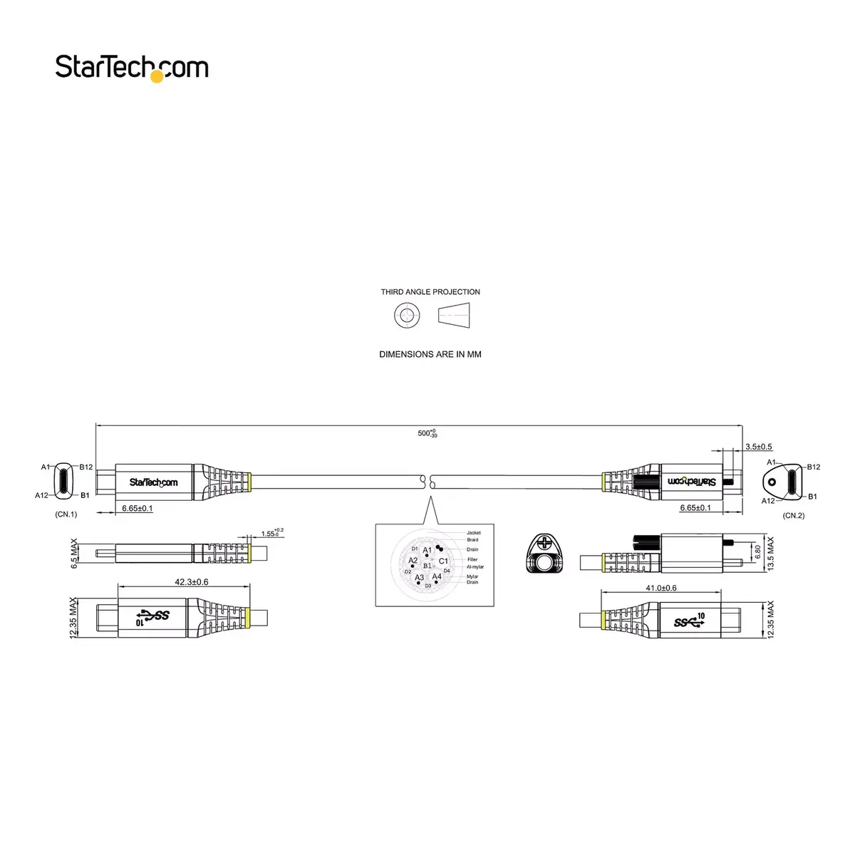USB C Kabelis StarTech.com 20" Augšējā skrūvju bloķēšana Photo 12