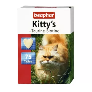 Tablet supplement beaphar Kitty's + Taurine-Biotine for cats, protein 41%, fat 6.8%, box