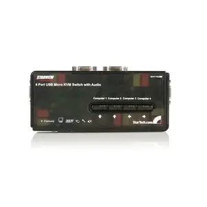 StarTech 4 Port USB KVM Switch Kit SV411KUSB with VGA and Audio