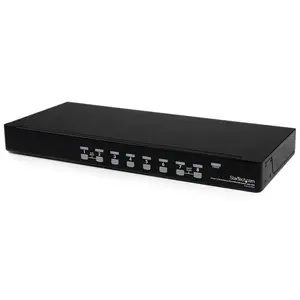 StarTech.com SV831DUSBU 8-Port 1U Rackmount USB KVM Switch with OSD VGA 1920 x 1440 Steel Black