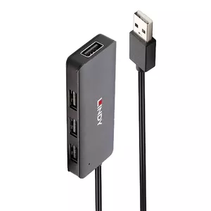 Lindy 42986 хаб-разветвитель USB 2.0 480 Мбит/с Черный