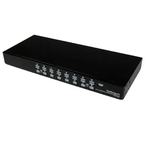 StarTech SV1631DUSBU 16 Port 1U Rackmount USB KVM Switch with OSD VGA 1920 x 1440 Black Steel