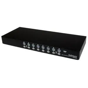 StarTech.com 16 Port 1U Rackmount USB KVM Switch Kit with OSD and Cables VGA Black Maximum resolution 1920 x 1440 pixels TAA