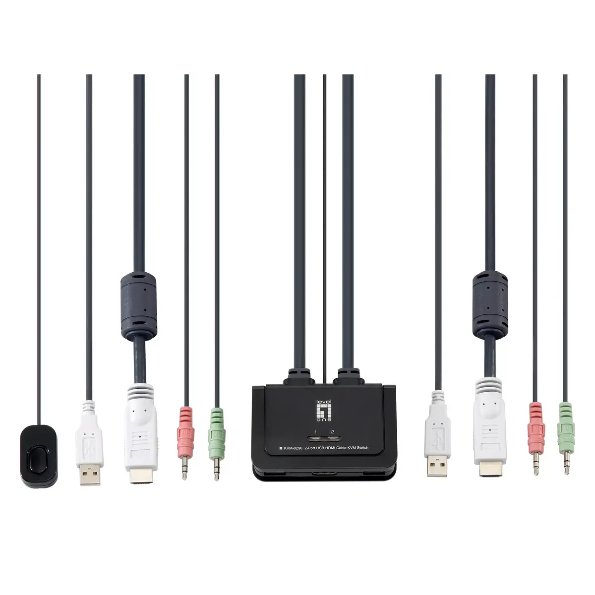 KVM Switch LevelOne 2-Port USB HDMI Cable Photo 2